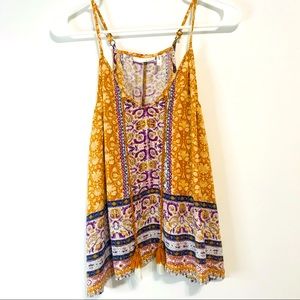 LUQ Boho Tassel Tank Size L